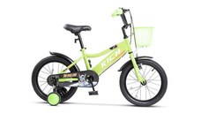 Bicicleta Copii 3-5 ani Rich R1405A, Roti 14 Inch, Frana fata V-Brake, Frana Spate Tambur, Roti Ajutatoare, Verde/Alb