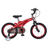 Bicicleta Copii Rich Baby W1639D, roti 16inch, cadru aliaj magneziu, frana C-Brake, roti ajutatoare, 4-6 ani, (Rosu/Negru) - 1