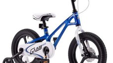 Bicicleta Copii RoyalBaby G1601C Galaxy, roti 16inch, cadru magneziu, frana pe disc (Albastru/Alb)