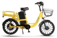 Bicicleta Electrica Tip Scooter Carpat E-Delivery C20314E 20inch, Roti 20 Inch, Frana fata tambur, Frana spate disc, Motor 350W, Autonomie intre 60-80 Km, Galben - 1