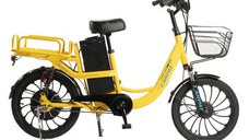 Bicicleta Electrica Tip Scooter Carpat E-Delivery C20314E 20inch, Roti 20 Inch, Frana fata tambur, Frana spate disc, Motor 350W, Autonomie intre 60-80 Km, Galben