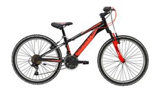 Bicicleta MTB Adriatica Rock, roti 24inch, 18 viteze, cadru 350 mm, FraneV-BRAKE (Negru/Portocaliu)