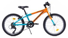 Bicicleta Pegas Mini Drumet 20 inch, MTB copii, Portocaliu/Turcoaz