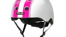 Casca de protectie Melon Double Pink White, 46-52cm