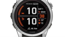 Ceas activity tracker Garmin Fenix 7S Pro Solar, Ecran MIP 1.2inch, Bluetooth, 42mm, Power Glass, curea Neagra, (Argintiu)