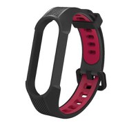 Curea silicon Tech-Protect Armour compatibila cu Xiaomi Mi Band 5/6/6 NFC (Negru/Rosu) - 1