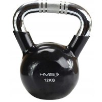 Greutate Kettlebell, Hms, Fonta/PVC, 12kg, Negru/Argintiu - 1