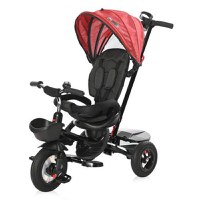 Tricicleta pentru copii Zippy Air, control parental, 12-36 luni (Negru/Rosu) - 1