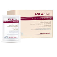 1590 ASLAVITAL - Pudra de argila pt. tratamente cosmetice 10 plicuri*20 g - 1