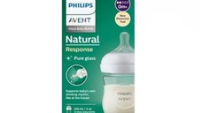 Biberon din sticla Natural Response, 0 luni +, 120 ml, Philips Avent