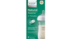 Biberon din sticla Natural Response, 1 luna +, 240 ml, Philips Avent