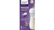 Biberon Natural Response, 1 luna +, 260 ml, Girafe, Philips Avent