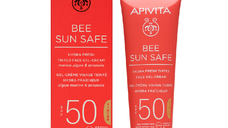 Crema gel colorata protectie solara ten SPF50, Hydra Fresh Tinted Bee Sun Safe, 50 ml, Apivita