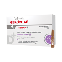 Fiole cu ser concentrat antirid H3 Derma+, 10 fiole x 2 ml, Gerovital - 1