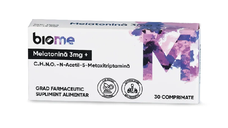 Melatonină 3mg+, 30 comprimate, Biome