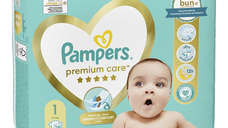 Pampers Scutece Premium Care Junior Marimea 1, 2-5kg, 26 bucati