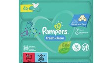 Pampers Servetele umede Fresh Clean, 4 pachete x 52, 208 bucati