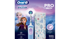 Periuță de dinți electrică + trusă de călătorie Vitality Pro Kids Frozen, pentru copii 3+ ani, Oral-B