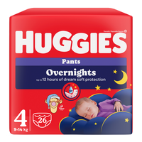 Scutece chilotel de noapte Overnights, Nr.4, 9-14 kg, 26 bucati, Huggies - 1