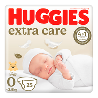 Scutece Extra Care Marimea 0, 3,5 kg, 25 bucati, Huggies - 1