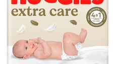 Scutece Extra Care Nr.2, 3-6kg, 58 bucati, Huggies