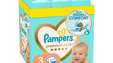 Scutece Premium Care, marimea 3, 6-10 kg, 200 bucati, Pampers