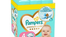 Scutece Premium Care, marimea 4, 9-14kg, 174 bucati, Pampers