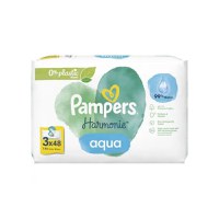 Servetele umede Harmonie Aqua, 3 pachete x 48 bucati, Pampers - 1