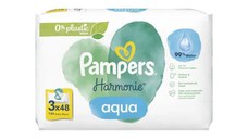 Servetele umede Harmonie Aqua, 3 pachete x 48 bucati, Pampers