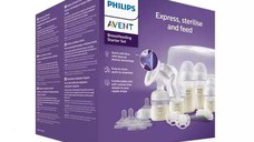 Set alaptare, sterilizator pentru microunde si pompa de san manuala, Philips Avent