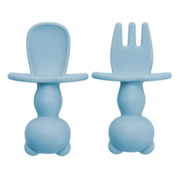 Set Tacamuri din silicon The Little Bear, 6 luni+, Aqua Blue, Appekids - 1