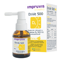 Suspensie uleioasa cu Vitamins D3Vit 500UI Spray, 20ml, Impruvis - 1