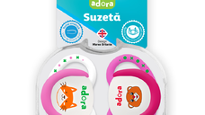 Suzeta din silicon, cu cutie de sterilizare, 6-18 luni, design fata, 2 bucati, Adora