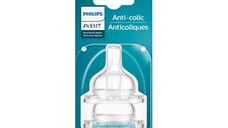 Tetina anti-colici debit 1, 0luni+, SCY761/02, 2 bucati, Avent