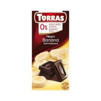 TORRAS Ciocolata neagra cu banana fara zahar si fara gluten, 75g - 1