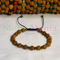 Bratara rudraksha 6mm si pirita fatetata 4mm - 1