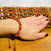 Bratara rudraksha 8mm si carneol fatetat 6mm - 2