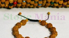 Bratara rudraksha 8mm si coral fosilic 4mm