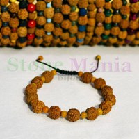 Bratara rudraksha 8mm si coral fosilic 4mm - 1