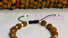 Bratara rudraksha 8mm si onix alb 4mm