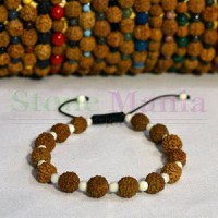 Bratara rudraksha 8mm si onix alb 4mm - 1