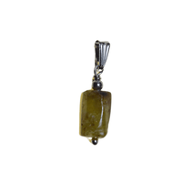 Pandantiv cristal natural granat verde tubular 24mm - 2