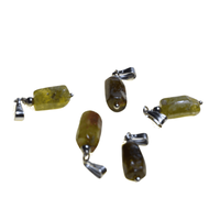 Pandantiv cristal natural granat verde tubular 24mm - 3