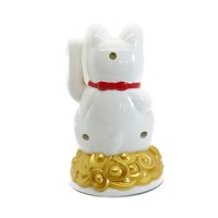 Pisica norocoasa maneki neko alba 11cm - 2