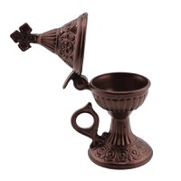 Vas pentru ardere tamaie si ierburi metal culoare cupru 15cm - 2