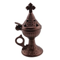 Vas pentru ardere tamaie si ierburi metal culoare cupru 15cm - 1