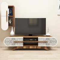 Ansamblu Comoda TV Defne Walnut-Cream - 2