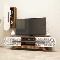 Ansamblu Comoda TV Defne Walnut-Cream - 1