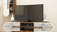 Ansamblu Comoda TV Defne Walnut-Cream