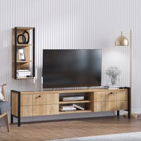 Ansamblu Comoda TV Paola Oak-Negru - 2